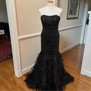 Cinderella Divine Black Strapless Ruffed Gown – Size 12